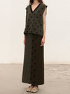 YANYAN KNITS Fall/Winter 2025: Daisy Work Jacket / V-Neck Vest / DAISY Maxi Skirt YYK-YW25-1241-LV Skirt (YYW25-2051)